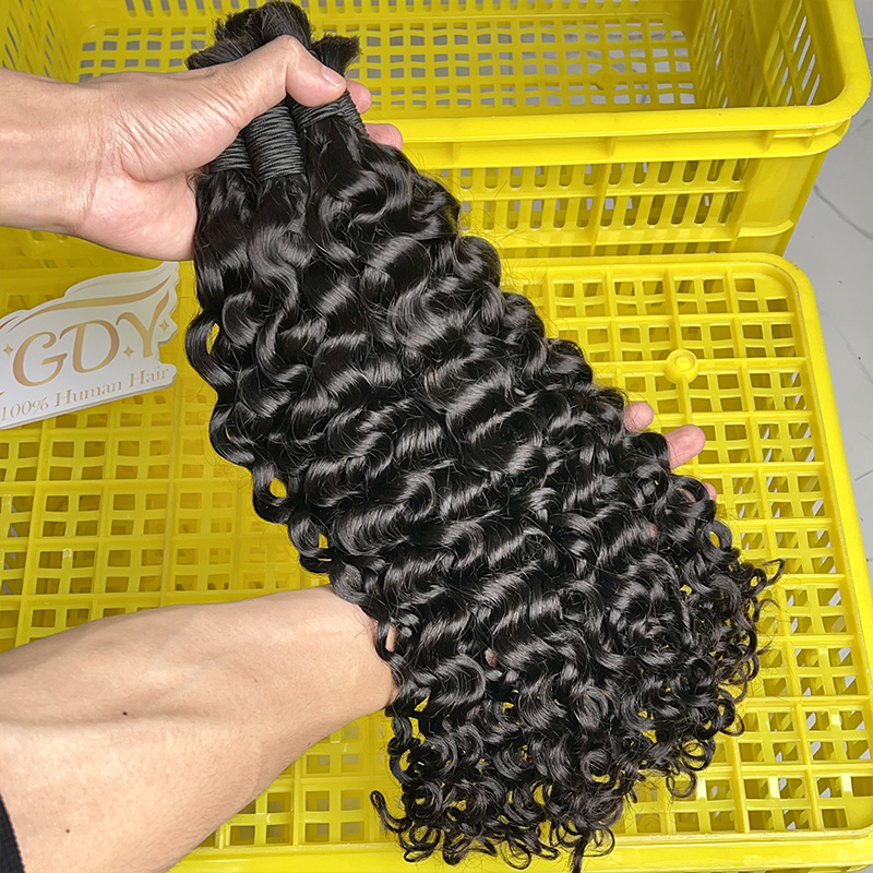 Water Wave Bulk Human Hair For Braiding - شعر بشري 100% خام غير معالج