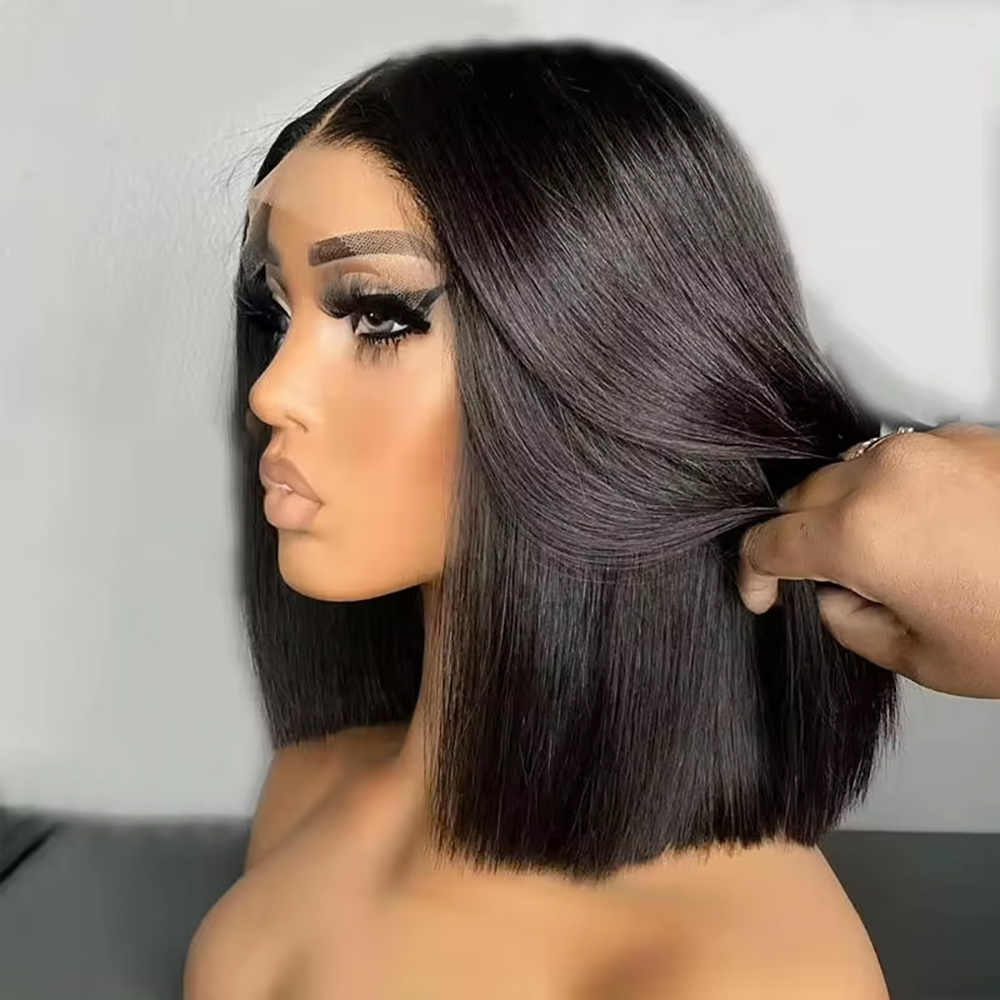 Pre Parted 13X4 Lace Front Bob Wig - شعر مستعار برازيلي مستقيم بوب 13x4