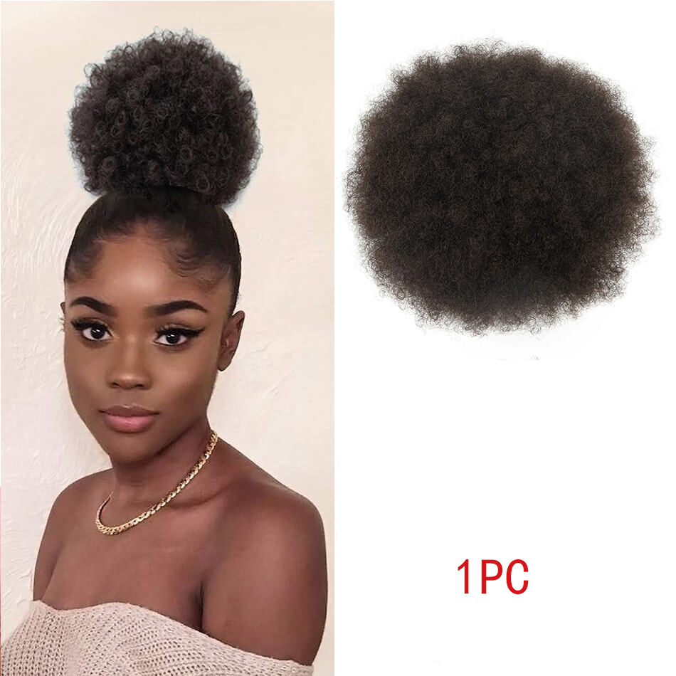 Drawstring Afro Curly Puff Ponytail - الأفرو نفخة الرباط ذيل حصان قصير