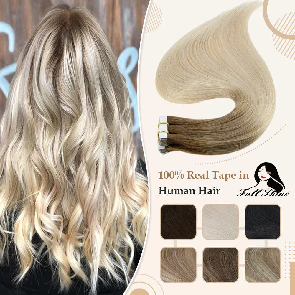 Invisible Tape In Extensions Real Hair - كامل تألق أومبير الشريط في وصلات