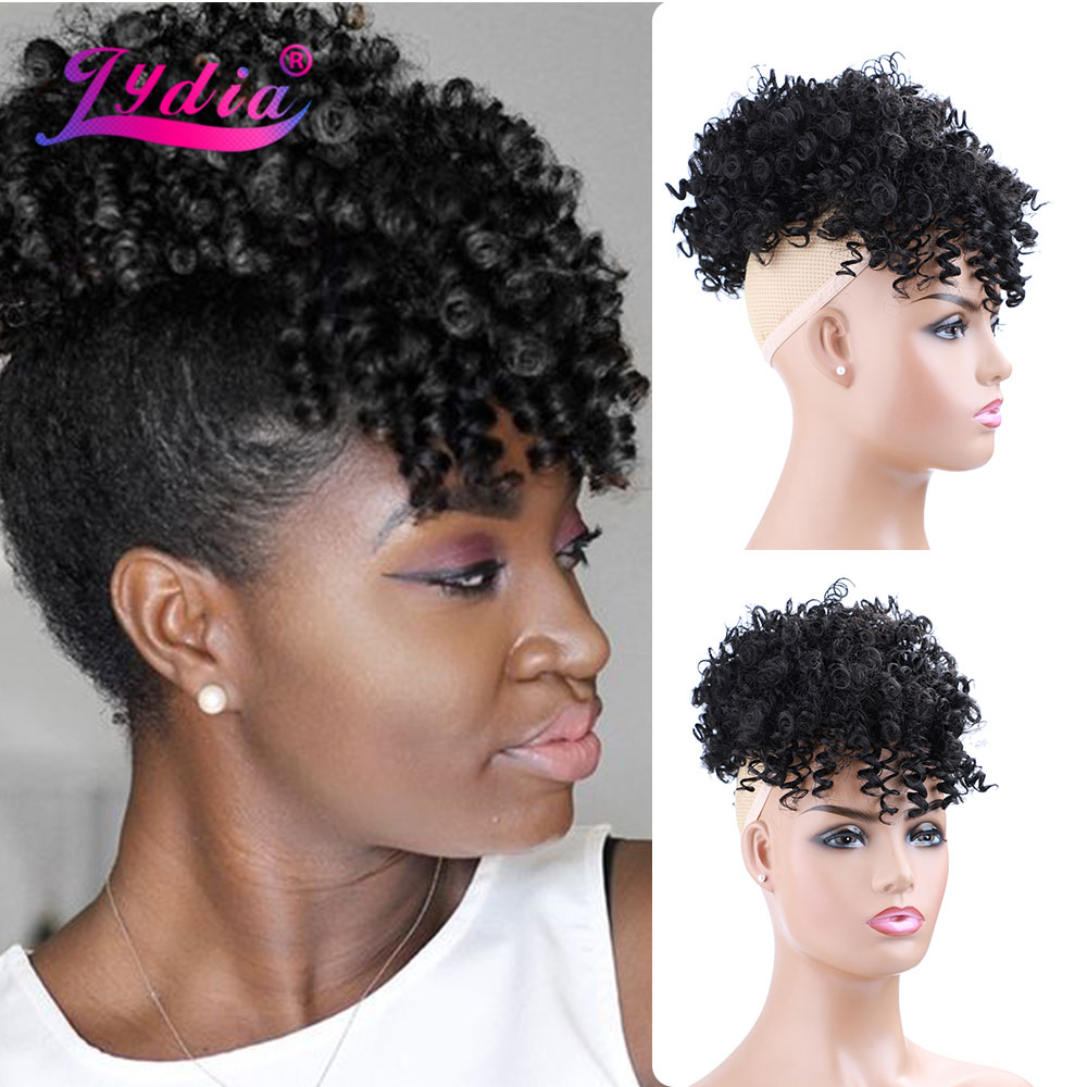 Drawstring Afro Curly Puff Ponytail - ليديا الرباط الاصطناعية عالية نفخة الأفرو