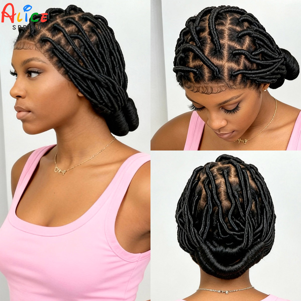 باروكات بانتو المجدولة الاصطنا - مراجعة Synthetic Braided Wigs For Black Women وسعره