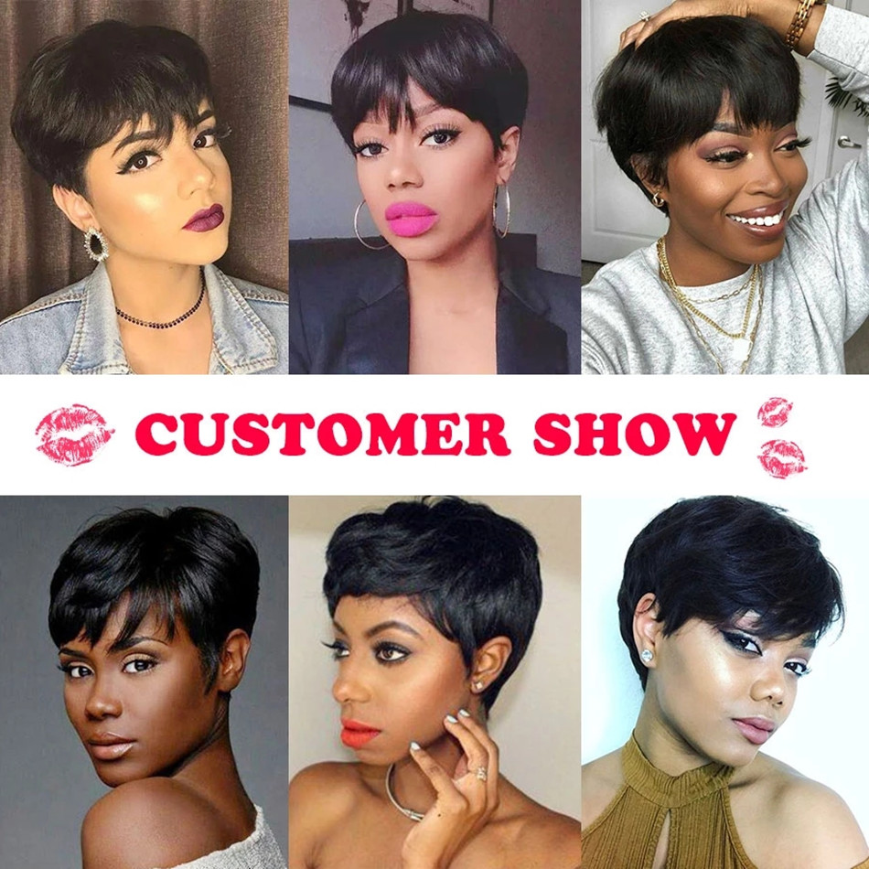 شعر مستعار قصير بقصة بيكسي مجع - مراجعة Short Pixie Cut Wig Human Hair Cheap وسعره
