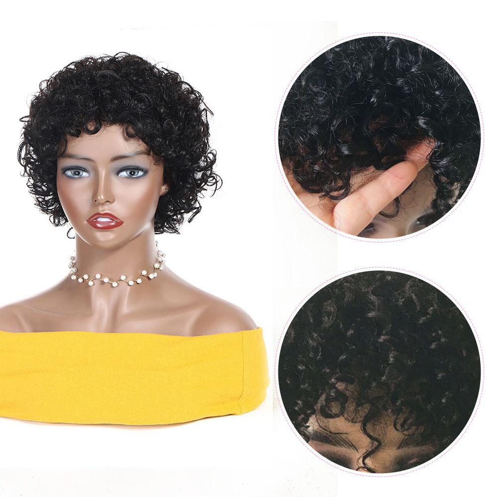 قصيرة عابث قطع شعر مستعار مجعد - مراجعة Short Pixie Cut Wig Human Hair Cheap وسعره