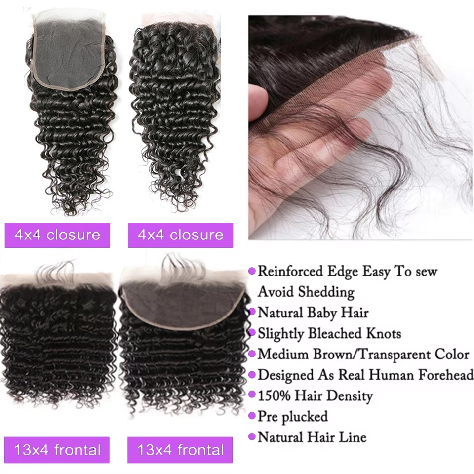 حزم شعر برازيلي ريمي مموج عميق - مراجعة Deep Wave 3 Bundles With Closure وسعره