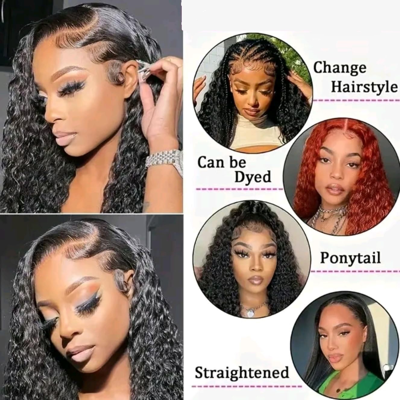 شعر مستعار بشري مموج بورمي طبي - مراجعة Human Hair Wigs وسعره