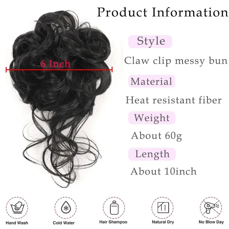 فوضوي كعكة الشعر خصلات شعر للن - مراجعة Claw Clip Messy Bun Hair Piece وسعره