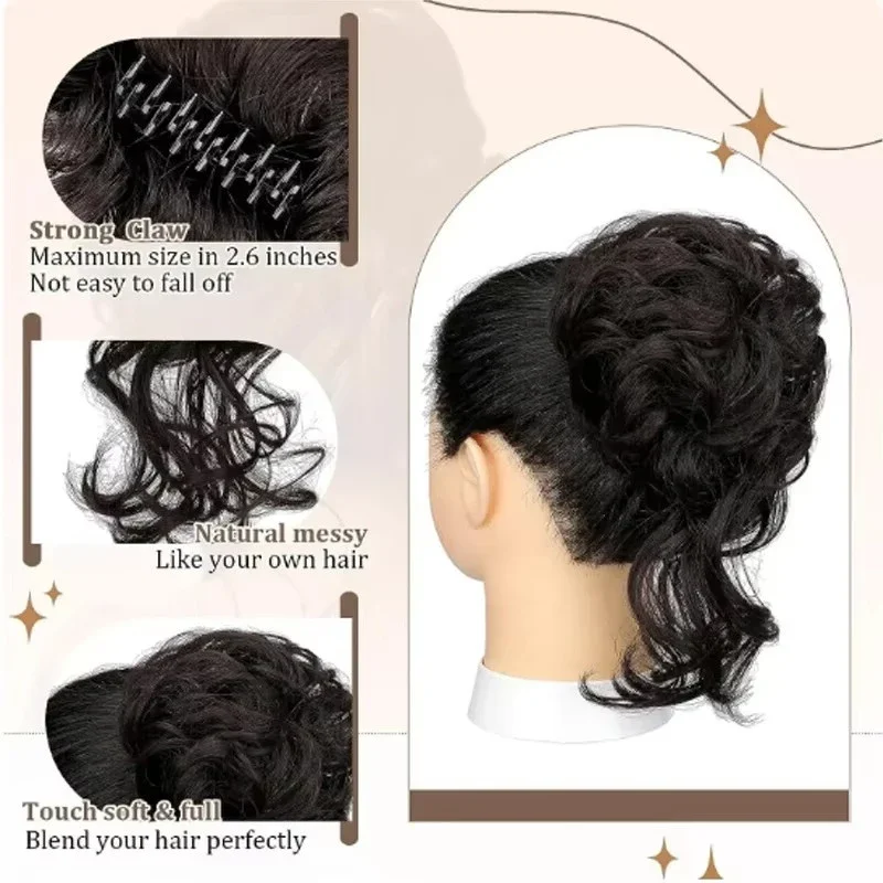 فوضوي كعكة الشعر خصلات شعر للن - مراجعة Claw Clip Messy Bun Hair Piece وسعره