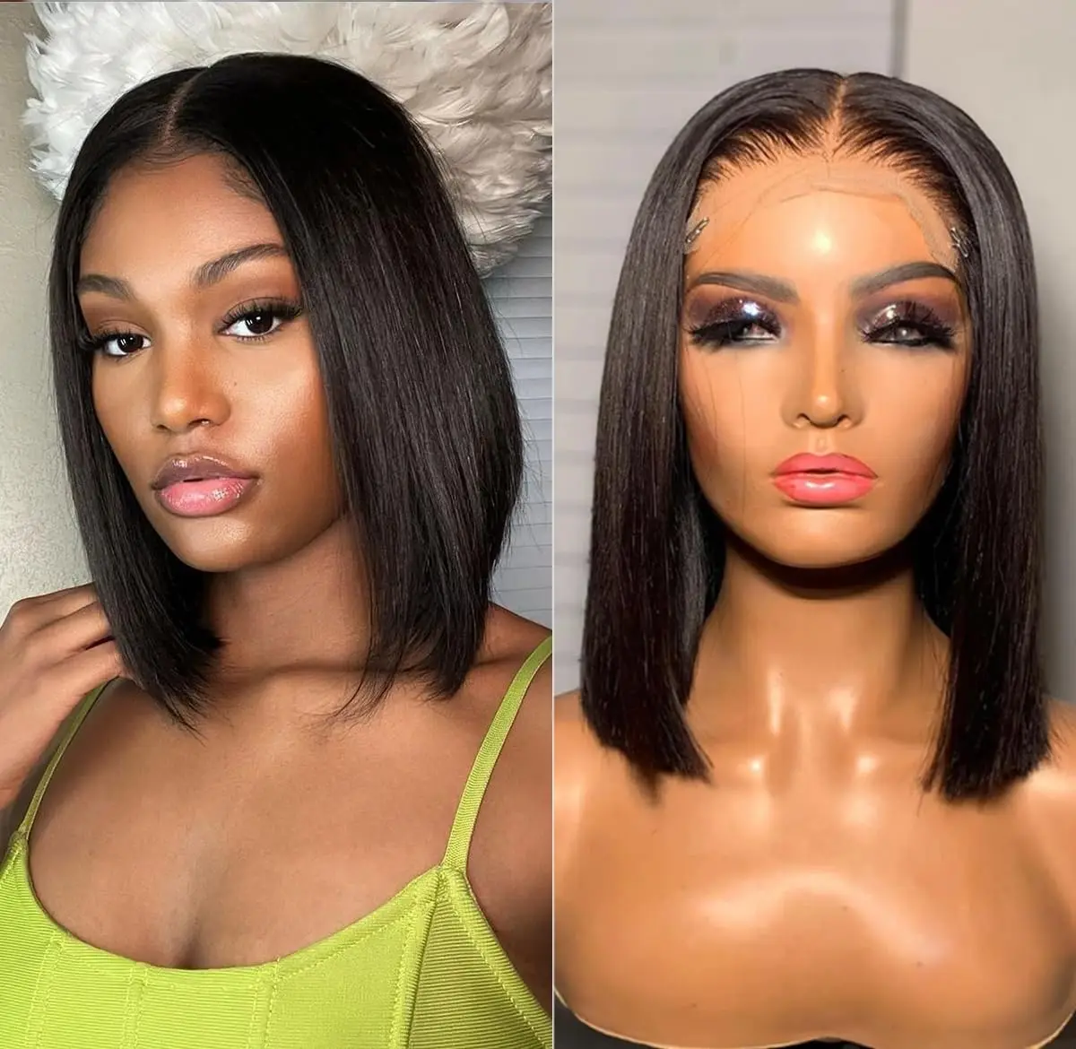 مستقيم قصير بوب الباروكات الشع - مراجعة Glueless Wear And Go Human Hair Wig وسعره