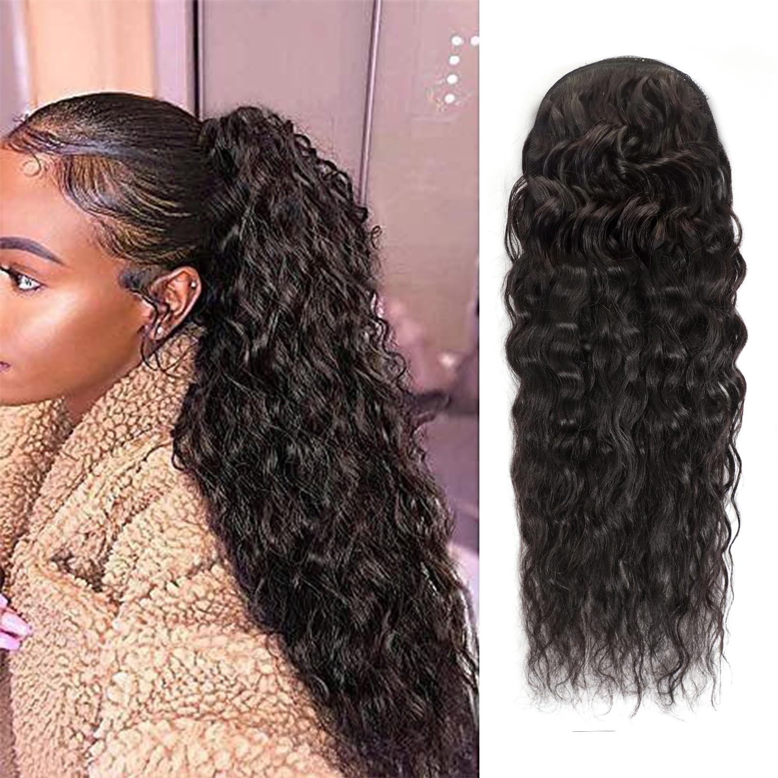 وصلات شعر بشري بتصميم ذيل حصان - مراجعة Seamless Clip In Hair Extensions Human Hair وسعره