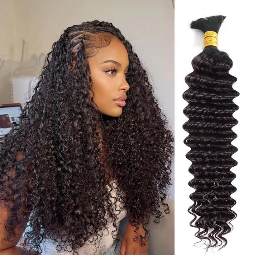 شعر بشري سائب غير مُصفف بتموجا - مراجعة Water Wave Bulk Human Hair For Braiding وسعره