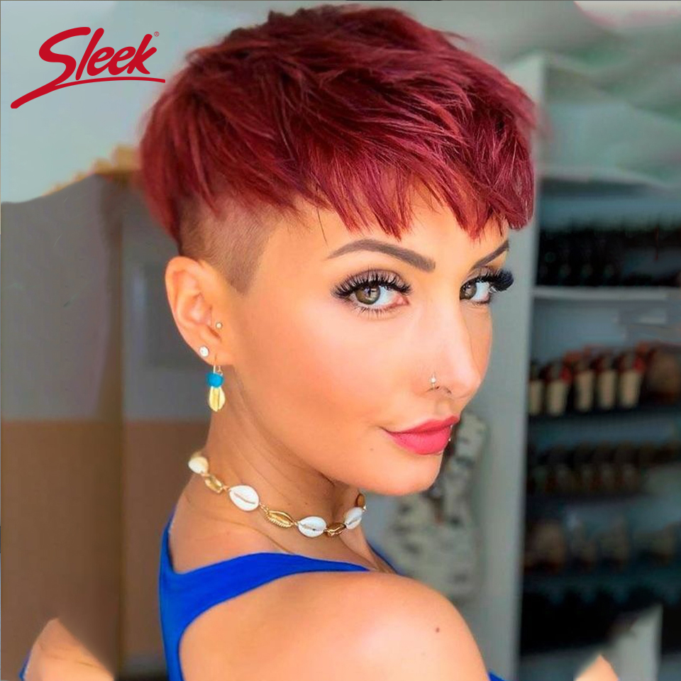 أنيق-برازيلي مستقيم بيكسي مقطو - مراجعة Short Pixie Cut Wig Human Hair Cheap وسعره