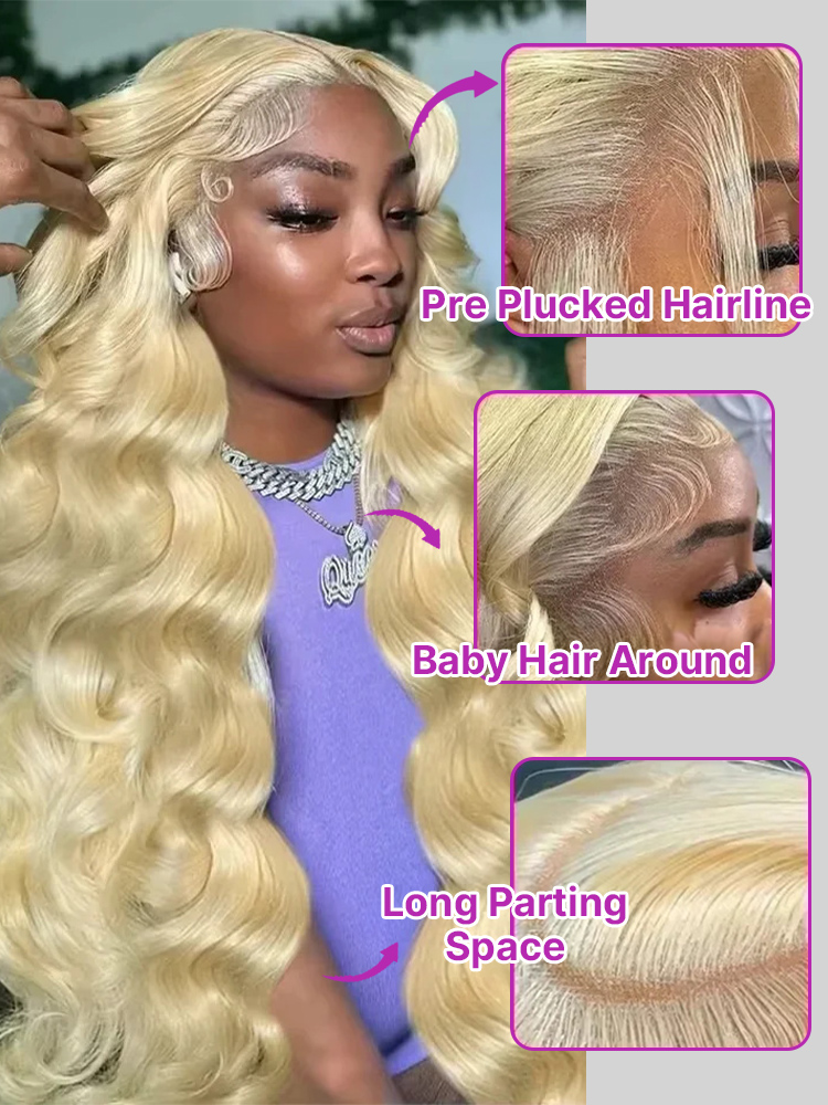 شعر مستعار بشري أشقر عسلي 613  - مراجعة 613 Blonde Body Wave Lace Front Wig وسعره