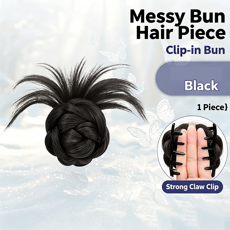 قطعة شعر مجعدة ومزخرفة بمشبك ت - مراجعة Claw Clip Messy Bun Hair Piece وسعره