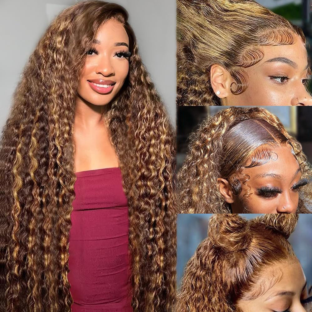 36 بوصة موجة عميقة P4/27 تسليط - مراجعة Lace Front Wigs وسعره