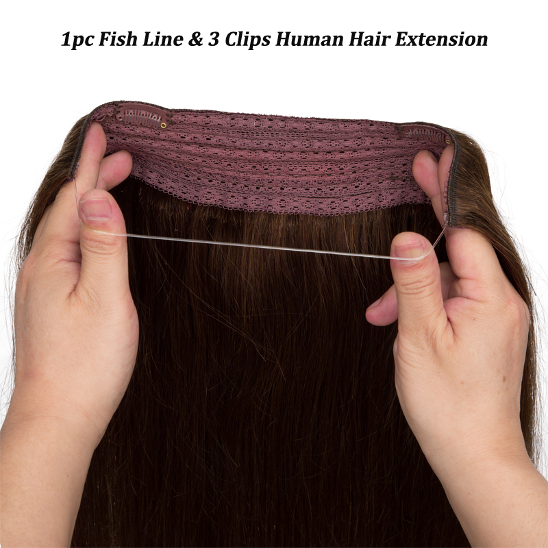 مستقيم خط الصيد شعر مستعار بشر - مراجعة Seamless Clip In Hair Extensions Human Hair وسعره