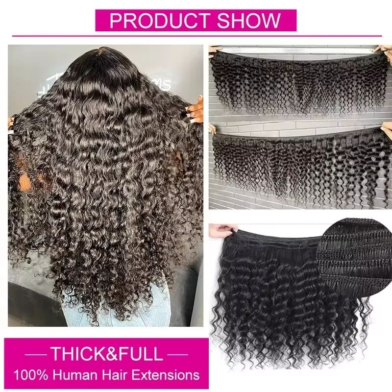 حزم الشعر البشري مع إغلاق موجة - مراجعة Deep Wave 3 Bundles With Closure وسعره