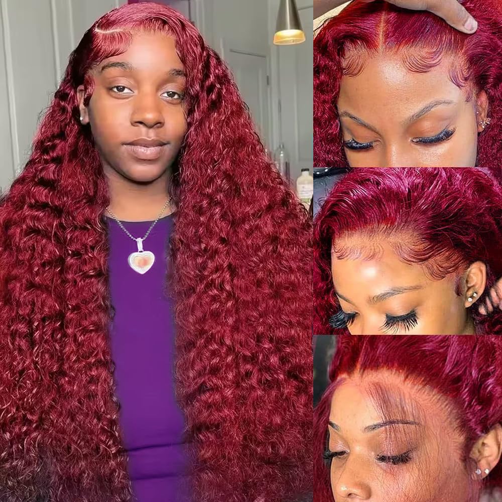 شعر مستعار بشري مموج عميق بلون - مراجعة Human Hair Wigs وسعره
