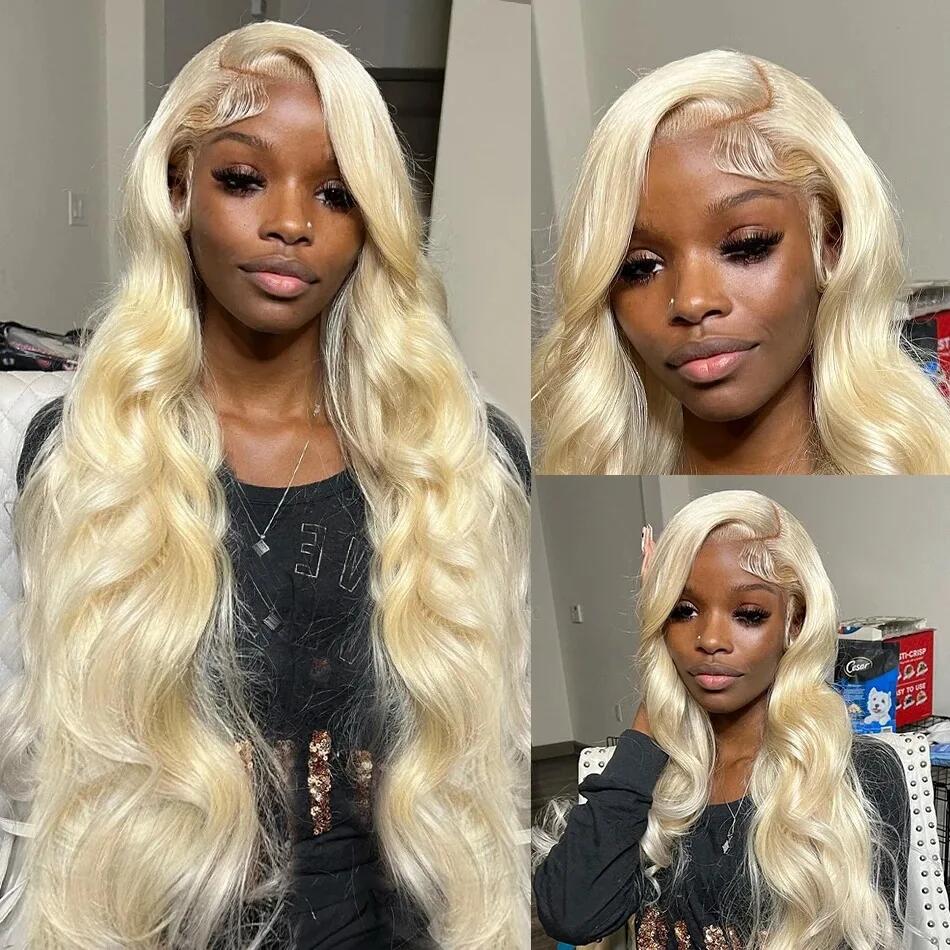 شعر مستعار أمامي بدانتيل شفاف  - مراجعة 613 Blonde Body Wave Lace Front Wig وسعره