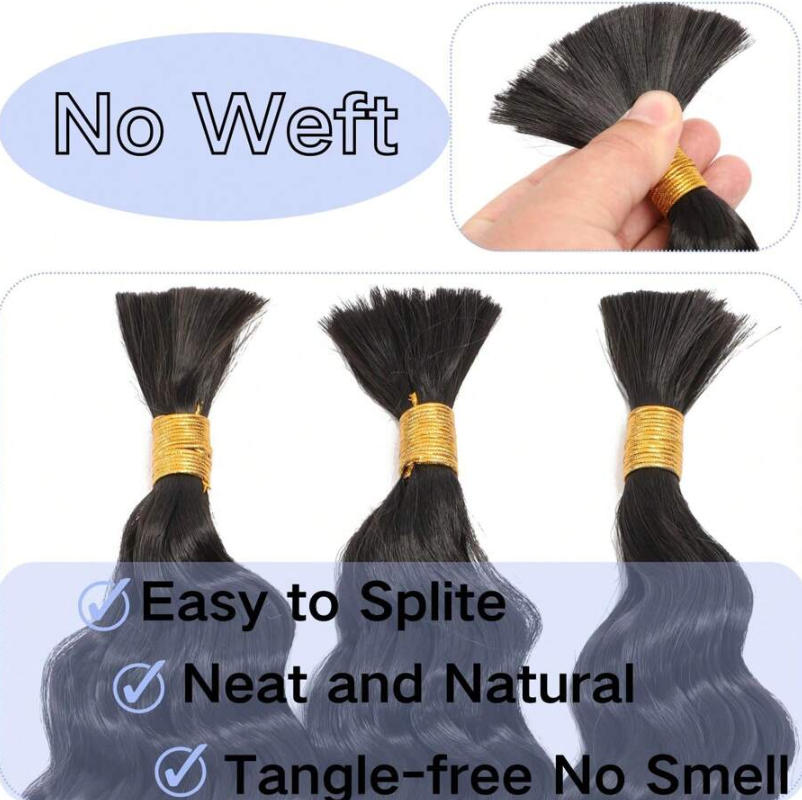 شعر بشري للضفائر بدون خصلات، م - مراجعة Water Wave Bulk Human Hair For Braiding وسعره