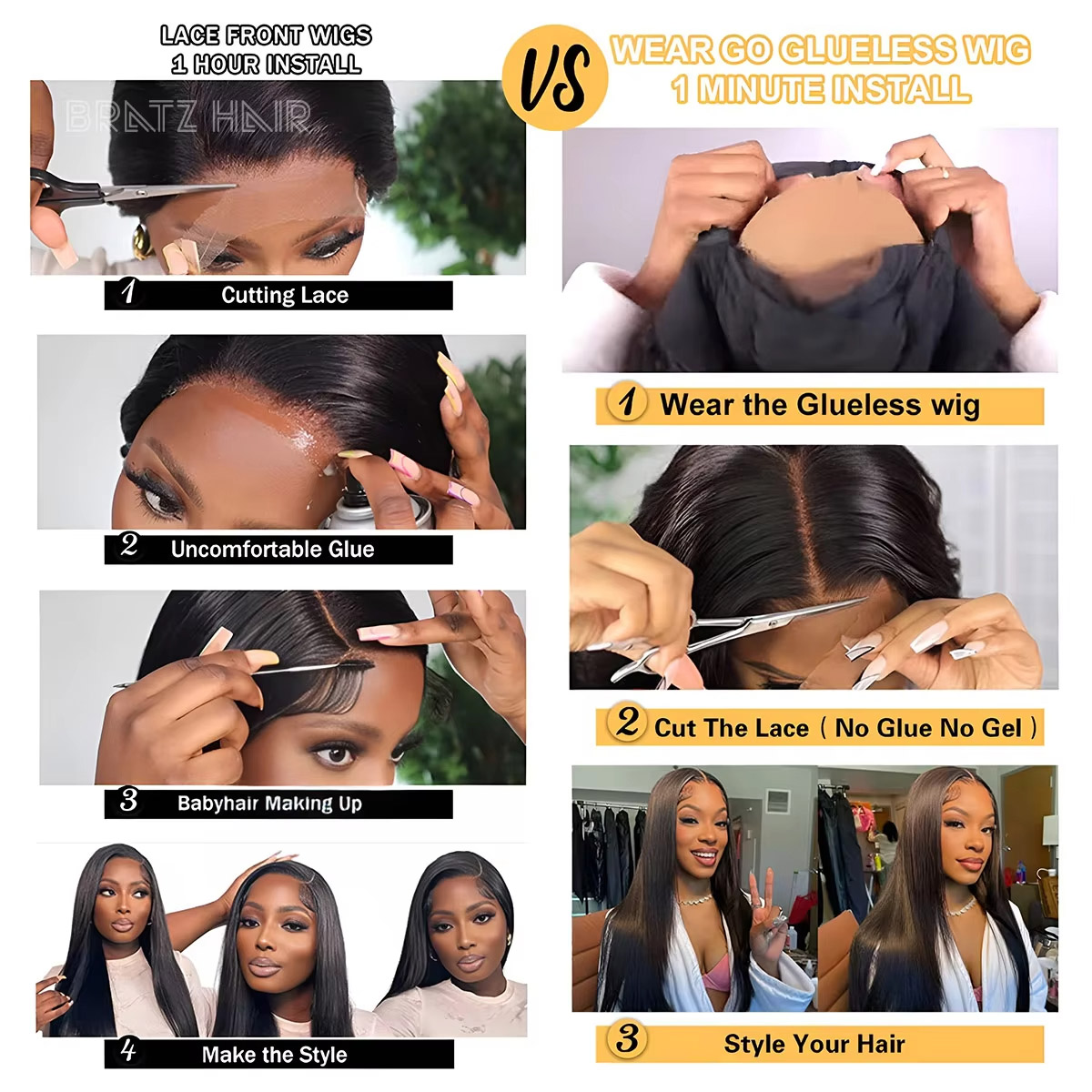 شعر بشري بوب مستقيم للغاية مزد - مراجعة Glueless Wear And Go Human Hair Wig وسعره